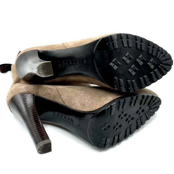 Lauren Ralph Lauren Suede Heeled Ankle Booties - Picture 7 of 9